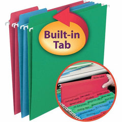 SMEAD - 12-1/4 x 9-1/2", Letter Size, Assorted Colors, Hanging File Folder - 11 Point Stock, 1/3 Tab Cut Location - Apex Tool & Supply