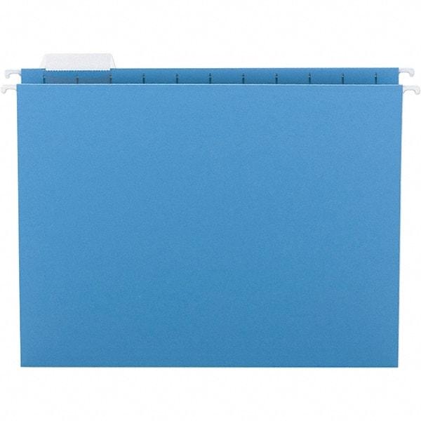 SMEAD - 12-1/4 x 9-1/2", Letter Size, Blue, Hanging File Folder - 11 Point Stock, 1/5 Tab Cut Location - Apex Tool & Supply