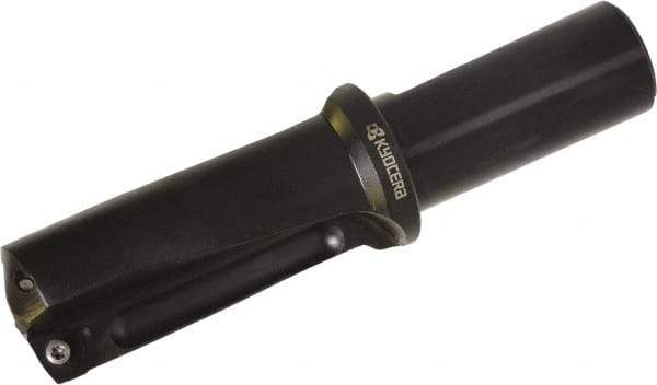 Kyocera - 3.88" Max Drill Depth, 2.219" Diam, Indexable Insert Drill - 4 Inserts, 1-1/2" Shank Diam, Whistle Notch Shank - Apex Tool & Supply