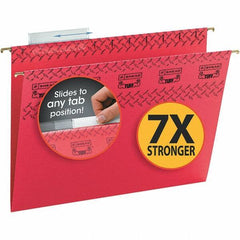 SMEAD - 12-1/4 x 9-1/2", Letter Size, Red, Hanging File Folder - 11 Point Stock, 1/3 Tab Cut Location - Apex Tool & Supply