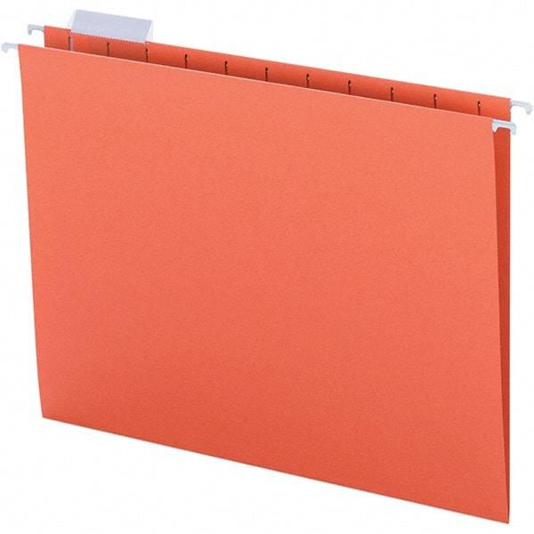 SMEAD - 12-1/4 x 9-1/2", Letter Size, Orange, Hanging File Folder - 11 Point Stock, 1/5 Tab Cut Location - Apex Tool & Supply