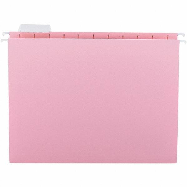 SMEAD - 12-1/4 x 9-1/2", Letter Size, Pink, Hanging File Folder - 11 Point Stock, 1/5 Tab Cut Location - Apex Tool & Supply