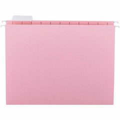 SMEAD - 12-1/4 x 9-1/2", Letter Size, Pink, Hanging File Folder - 11 Point Stock, 1/5 Tab Cut Location - Apex Tool & Supply