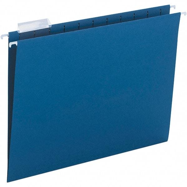 SMEAD - 12-1/4 x 9-1/2", Letter Size, Navy, Hanging File Folder - 11 Point Stock, 1/5 Tab Cut Location - Apex Tool & Supply