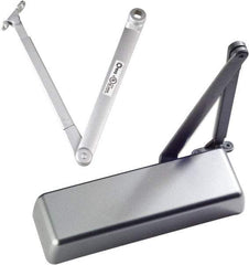 Ability One - 12" Closer Body Length, Institutional Grade 1 Door Closer Manual Damper - Aluminum Finish, Non-Handed - Apex Tool & Supply