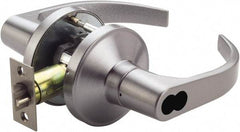 Ability One - Grade 1 Entry Lever Lockset - 2-3/4" Back Set, Zinc, Satin Chrome Finish - Apex Tool & Supply