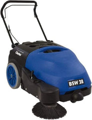Clarke - 28" Sweeping Width, Dual Brush Sweeper - Self Propelled, Plastic Wheels, 15.8 Gal Capacity, 2.1 Cu Ft Capacity - Apex Tool & Supply