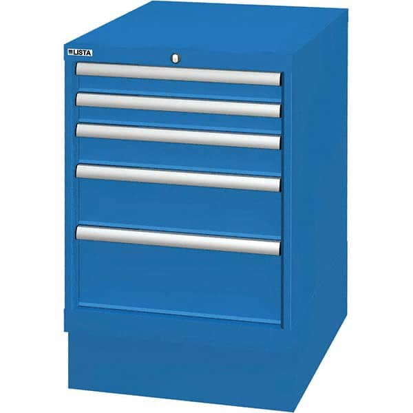 LISTA - 5 Drawer, 33 Compartment Bright Blue Steel Modular Storage Cabinet - Apex Tool & Supply