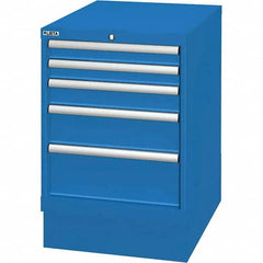 LISTA - 5 Drawer, 33 Compartment Bright Blue Steel Modular Storage Cabinet - Apex Tool & Supply