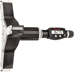 Starrett - 10" to 11", IP67, Carbide Face Electronic Inside Micrometer - 0.00005" Resolution, 0.00035" Accuracy, 4-5/8" Gage Depth - Apex Tool & Supply