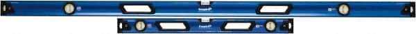 Empire Level - 32" & 78" Long 3 Vial Box Beam Level - Metal, Blue, 1 Level & 2 Plumb Vials - Apex Tool & Supply