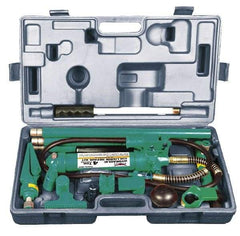 Safeguard - 18 Piece Automotive Collision Repair Kit - Extention Tubes, Base, Wedge Head, V-Base, Adapters, Serrated Saddle, Rubber Head, Pump, 1/2 Ton Spreader, Ram, Hose - Apex Tool & Supply