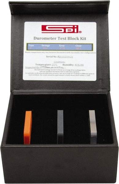 SPI - 20 HSD to 90 HSD Hardness, Shore D Scale, Calibration Test Block Kit - 3 Piece - Apex Tool & Supply