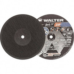 WALTER Surface Technologies - 4" 24 Grit Aluminum Oxide Cutoff Wheel - 1/32" Thick, 1/4" Arbor, 19,100 Max RPM, Use with Die Grinders - Apex Tool & Supply