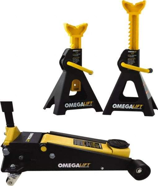 Omega Lift Equipment - 2.5 Ton Capacity Service Floor Jack - 5-3/8 to 19-7/8" High - Apex Tool & Supply