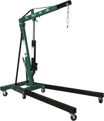Safeguard - 4,000 Lb Load Capacity, Steel Folding Engine Crane - 9-1/2' to 74' Span - Apex Tool & Supply