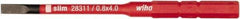 Wiha - 4mm Drive, Slotted Screwdriver Bit - 75mm OAL - Apex Tool & Supply