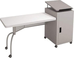 Oklahoma Sound - 300 Lb Capacity, 3 Shelf, 1 Door Combination Storage Cabinet & Work Table - 24" Wide x 68" Deep x 45" High - Apex Tool & Supply