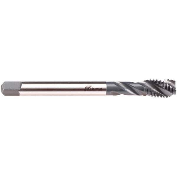 Emuge - 7/8-9 UNC 4 Flute 2B/3B Modified Bottoming Spiral Flute Tap - High Speed Steel, NE2 Finish, 5.512" OAL, Right Hand Flute, Right Hand Thread, Series CU533200 - Apex Tool & Supply