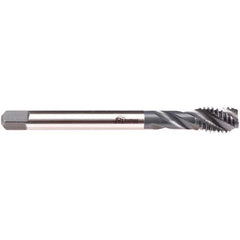 Emuge - 1-8 UNC 4 Flute 2B/3B Modified Bottoming Spiral Flute Tap - High Speed Steel, NE2 Finish, 6.299" OAL, Right Hand Flute, Right Hand Thread, Series CU533200 - Apex Tool & Supply