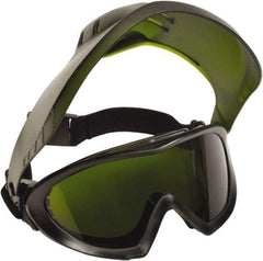 PYRAMEX - Size Universal, Green Polycarbonate Anti-Fog & Scratch Resistant Lens, Goggles with Face Shield - Indirect Vent, Black PVC/Polycarbonate Frame, Over the Glass Style - Apex Tool & Supply