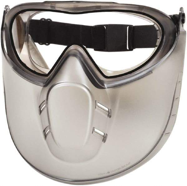 PYRAMEX - Size Universal, Clear Polycarbonate Anti-Fog & Scratch Resistant Lens, Goggles with Face Shield - Indirect Vent, Black PVC/Polycarbonate Frame, Over the Glass Style - Apex Tool & Supply