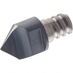 Iscar - MM EA Grade IC08 Carbide End Milling Tip Insert - Uncoated, 3 Flutes, 16mm Cutting Diam, 16mm Depth of Cut, 28mm Extension, 40° Helix - Apex Tool & Supply
