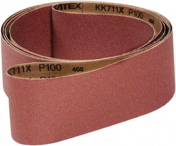 VSM - 2" Wide x 132" OAL, 36 Grit, Aluminum Oxide Abrasive Belt - Aluminum Oxide, Coarse, Coated, X Weighted Cloth Backing, Wet/Dry, Series KK711X - Apex Tool & Supply
