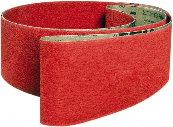 VSM - 4" Wide x 132" OAL, 24 Grit, Ceramic Abrasive Belt - Ceramic, Coarse, Coated, X Weighted Cloth Backing, Wet/Dry - Apex Tool & Supply