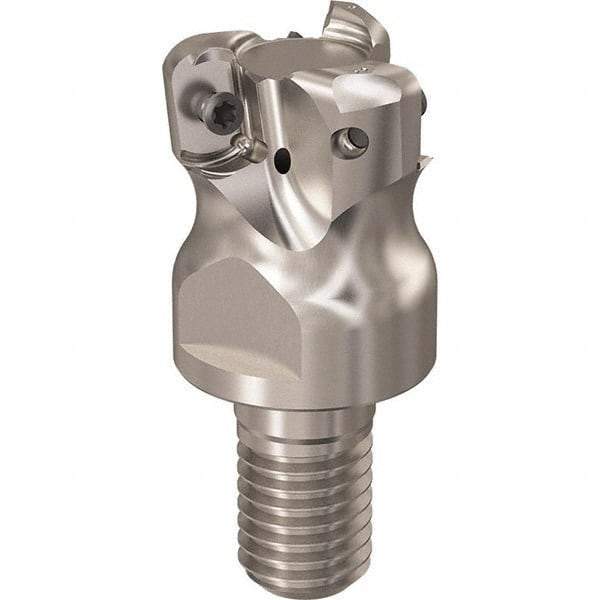 Seco - R217.21.RE 12mm Threaded Shank Milling Tip Insert Holder & Shank - 1.181102" Projection, 1" Neck Diam, M12 Neck Thread, 25mm Nose Diam, 30mm OAL, Tool Steel Tool Holder - Apex Tool & Supply