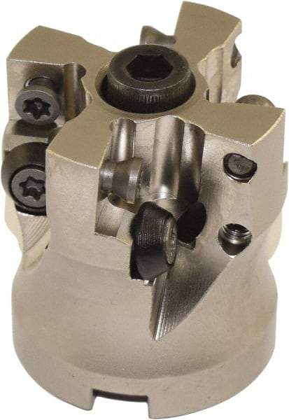 Millstar - 4 Inserts, 42mm Cutter Diam, 1.5mm Max Depth of Cut, Indexable High-Feed Face Mill - 16mm Arbor Hole Diam, 40mm High, HFA Toolholder, HFCI-1204 Inserts, Series HFA - Apex Tool & Supply