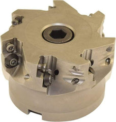 Millstar - 7 Inserts, 3" Cutter Diam, 0.06" Max Depth of Cut, Indexable High-Feed Face Mill - 1" Arbor Hole Diam, 3/8" Keyway Width, 1.968" High, HFA Toolholder, HFCI-1204 Inserts, Series HFA - Apex Tool & Supply