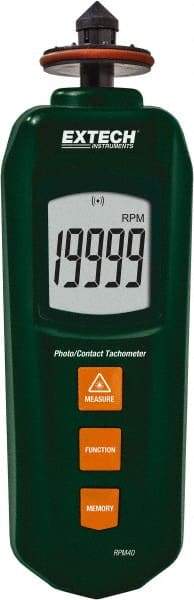 Extech - Tachometers Type: Photo/Contact Tachometer Minimum Measurement (RPM): 5 (Photo); 0.5 (Contact) - Apex Tool & Supply