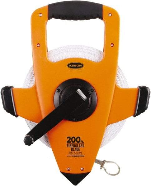 Keson - 200' x 1/2" Tape Measure - 1/8, 1/10 & 1/100" Graduation - Apex Tool & Supply