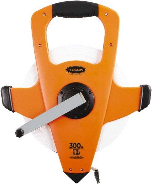 Keson - 300' x 3/8" Tape Measure - 1/10 & 1/100" Graduation - Apex Tool & Supply