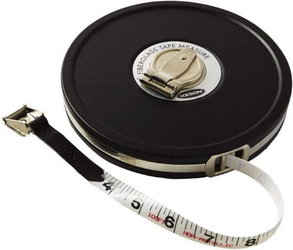Keson - 100' x 1/2" Tape Measure - 1/8" Graduation - Apex Tool & Supply