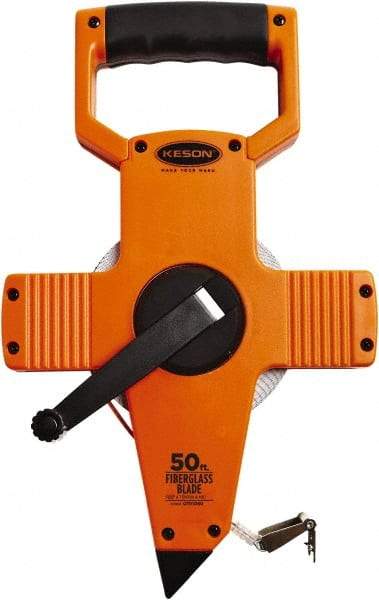 Keson - 50' x 1/2" Tape Measure - 1/10 & 1/100" Graduation - Apex Tool & Supply