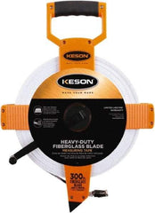 Keson - 300' x 1/2" Tape Measure - 1/10 & 1/100" Graduation - Apex Tool & Supply