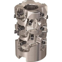 Seco - 20 Inserts, 1-31/32" Cut Diam, 1.06" Arbor Diam, 58mm Max Depth of Cut, Indexable Square-Shoulder Face Mill - 90° Lead Angle, 3.1496" High, LOEX-12 Insert Compatibility, Through Coolant, Series Square T4-12 - Apex Tool & Supply