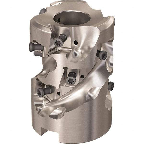 Seco - 12 Inserts, 1-31/32" Cut Diam, 1.06" Arbor Diam, 46mm Max Depth of Cut, Indexable Square-Shoulder Face Mill - 90° Lead Angle, 2.7559" High, LOEX-12 Insert Compatibility, Through Coolant, Series Square T4-12 - Apex Tool & Supply