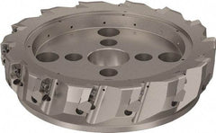 Seco - 14 Inserts, 315mm Cut Diam, 60mm Arbor Diam, 25mm Max Depth of Cut, Indexable Square-Shoulder Face Mill - 90° Lead Angle, 80mm High, ABEX 26.. Insert Compatibility, Through Coolant, Series R220.96 - Apex Tool & Supply