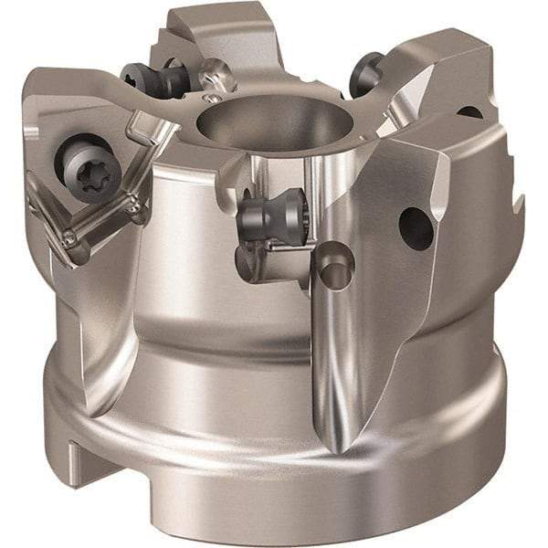 Seco - 5 Inserts, 52mm Cut Diam, 22mm Arbor Diam, 7.5mm Max Depth of Cut, Indexable Square-Shoulder Face Mill - 90° Lead Angle, 40mm High, XNEX 08 Insert Compatibility, Through Coolant, Series R220.96 - Apex Tool & Supply