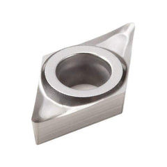Seco - DCGT21.5 Grade KX Carbide Turning Insert - Uncoated, 55° Diamond, 1/4" Inscr Circle, 3/32" Thick, 0.001" Corner Radius - Apex Tool & Supply