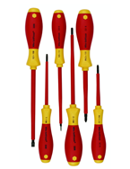 Insulated Screwdrivers Slotted 4.5; 6.5mm Phillips #1; 2. Square #1; 2. 6 Piece Set - Apex Tool & Supply