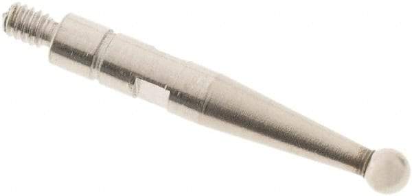 SPI - 2mm Ball Diam, Steel, Ball Test Indicator Contact Point - 0.606" Contact Point Length, Use with Mitutoyo Test Indicators - Apex Tool & Supply