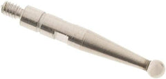 SPI - 2mm Ball Diam, Steel, Ball Test Indicator Contact Point - 0.606" Contact Point Length, Use with Mitutoyo Test Indicators - Apex Tool & Supply