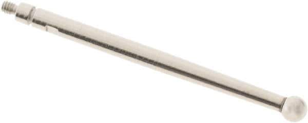 SPI - 3mm Ball Diam, Steel, Ball Test Indicator Contact Point - 1.336" Contact Point Length, Use with Mitutoyo Test Indicators - Apex Tool & Supply