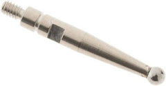 SPI - 2mm Ball Diam, Carbide, Ball Test Indicator Contact Point - 0.606" Contact Point Length, Use with Mitutoyo Test Indicators - Apex Tool & Supply