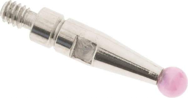 SPI - 2mm Ball Diam, Ruby, Ball Test Indicator Contact Point - 0.371" Contact Point Length, Use with Peacock Test Indicators - Apex Tool & Supply