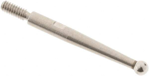 SPI - 2mm Ball Diam, Steel, Ball Test Indicator Contact Point - 0.671" Contact Point Length, Use with Teclock Test Indicators - Apex Tool & Supply